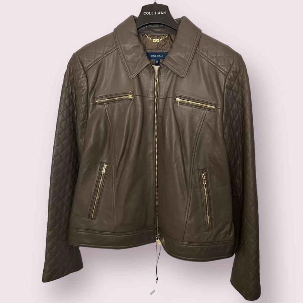 Cole Haan Lambskin Leather Jacket NWT Size XXL